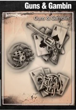 Wiser's Airbrush TattooPro Stencil - Guns & Gamblin